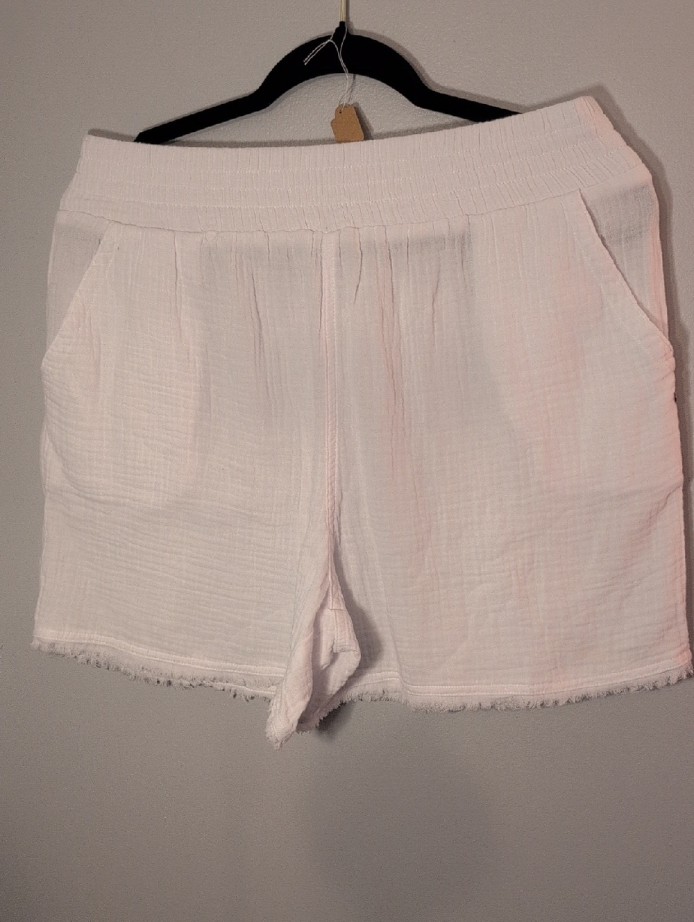 DKNY White Textured Lounge Shorts